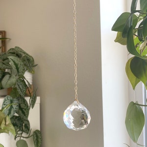 Crystal Prism Suncatcher: 18k Gold Chain Rainbow Maker