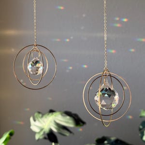Suncatcher #5, Rainbow Maker, Dopamine Decor, Crystal Prism Sun Catcher, Light Catcher, Hanging Crystal Suncatcher, Sympathy Gift